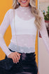 Star Embellished Sheer Mesh Long Sleeve Top